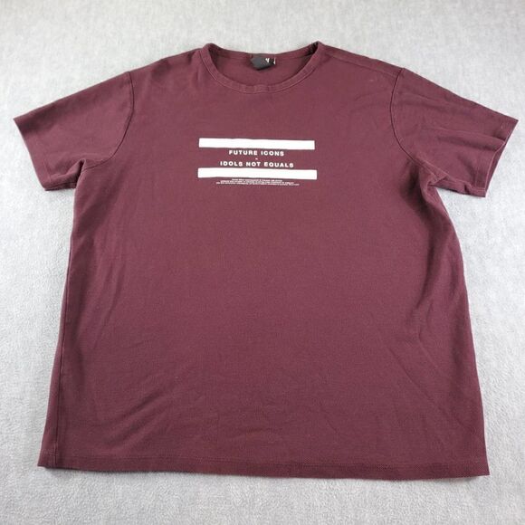 H&m Shirt Mens XL Burgundy Future Icon Idols Not Equal Tee - Picture 1 of 8